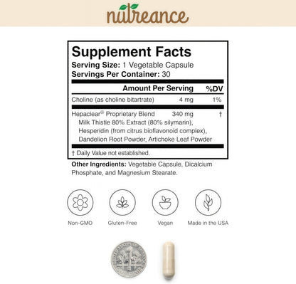 Natural Liver Support Supplement with Hesperidin - Non-GMO, Vegan, Gluten-Free