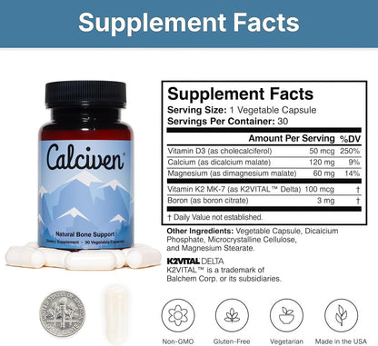 Calciven - Natural Bone Support Supplement - Non-GMO, Gluten-Free