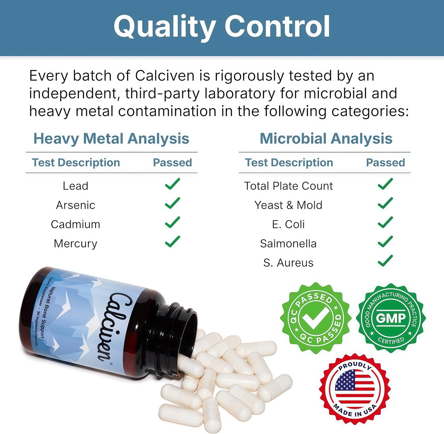 Calciven - Natural Bone Support Supplement - Non-GMO, Gluten-Free