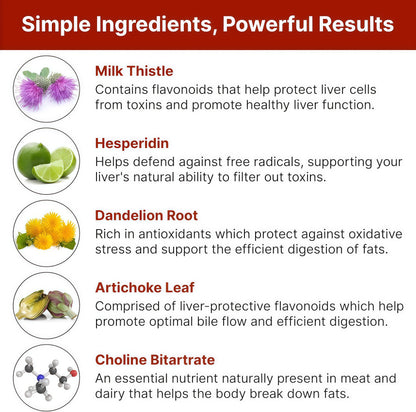 Natural Liver Support Supplement with Hesperidin - Non-GMO, Vegan, Gluten-Free